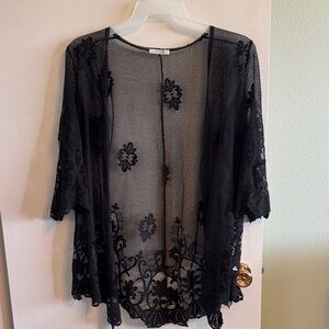 Maurices Black Lace Cardigan